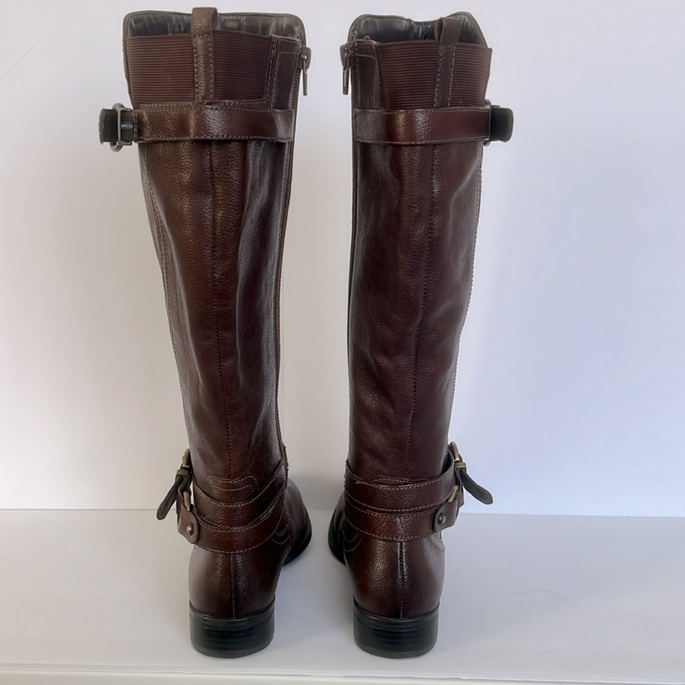 Naturalizer $200 Women's June Leather Knee High Riding Boot Brown Size 6 New - Picture 9 of 15